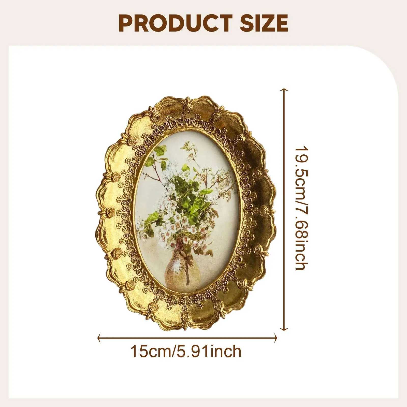 Retro Carved Resin Showcase Decorative European Picture Frame Photo Gallery Art for Living Room Wedding Bedroom L251110 H260306