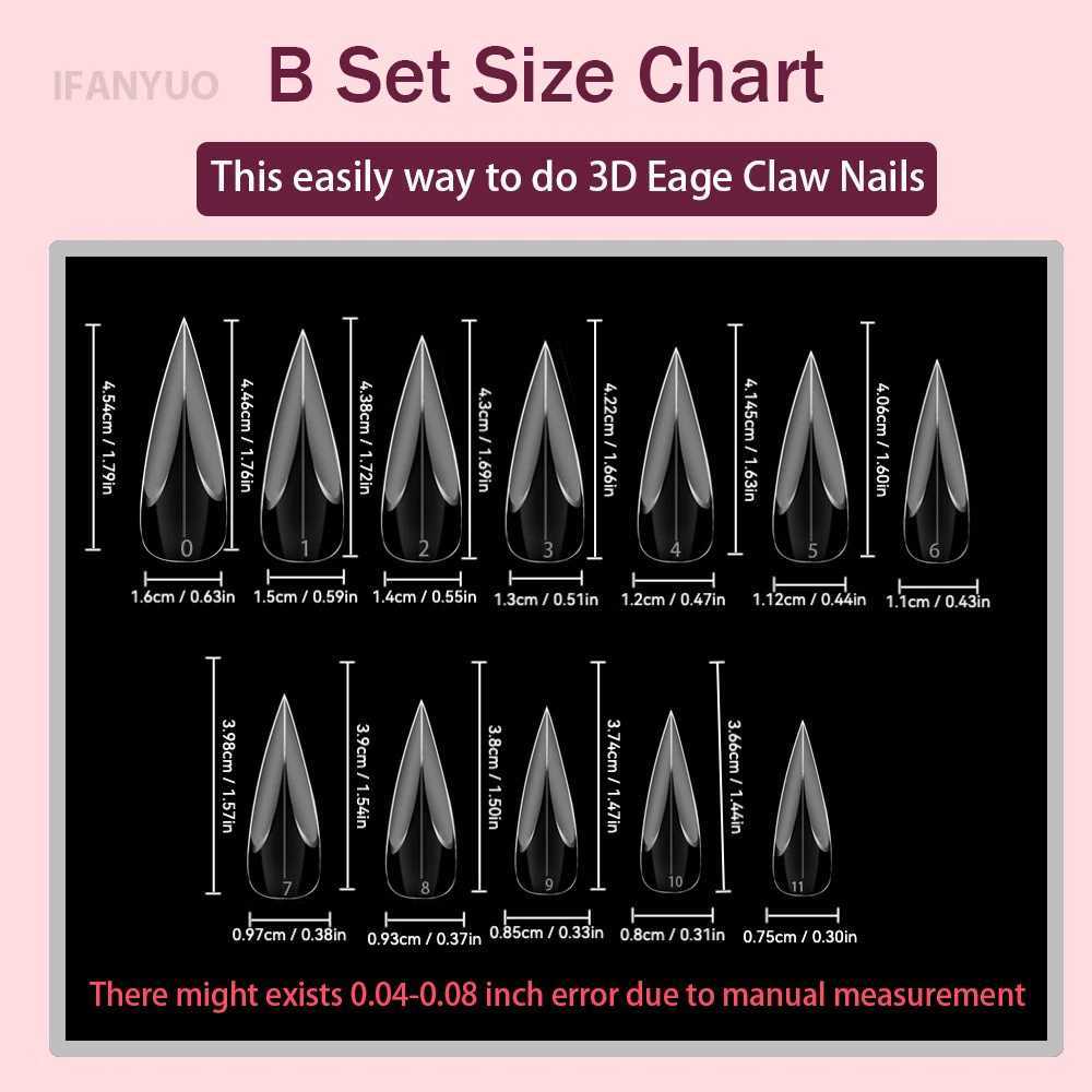 00/20pcs 3D eagle claw eagle nail double shape used for poly nail gel extension curve foot sculpture full cover nail mold nail tip W250410