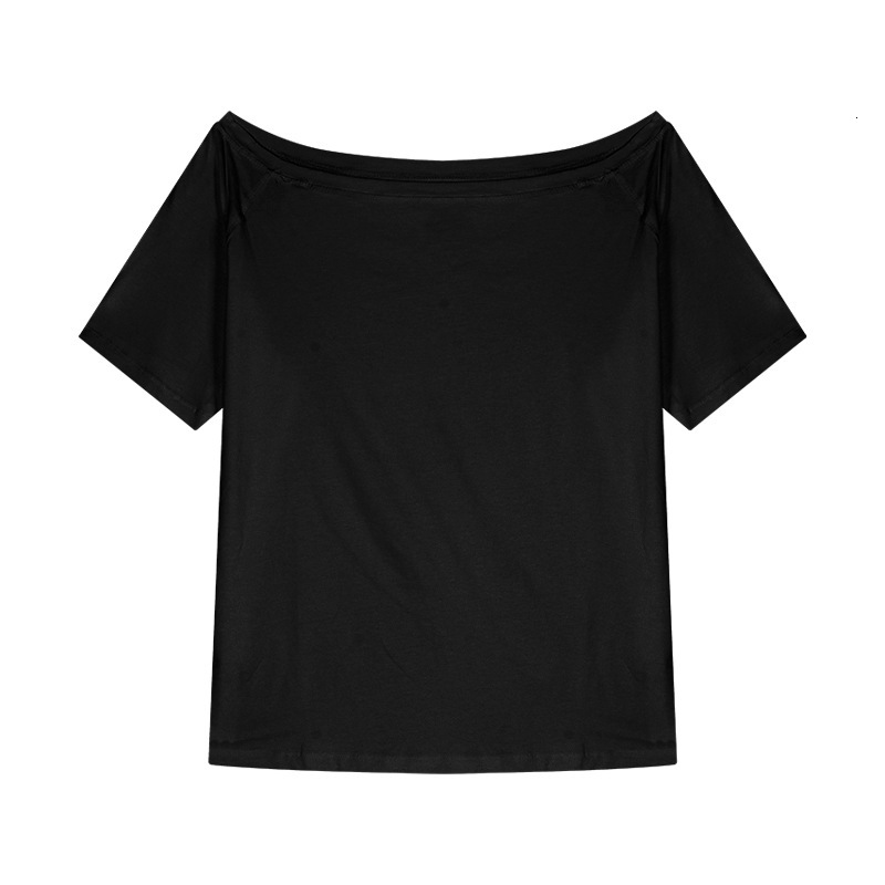 2025S Designer Women S T Shirt Spicy Girl Slanted Shoulder Short Sleeved Loose T Shirt Women S Summer New Casual Irregular Solid Color Versatile Stude