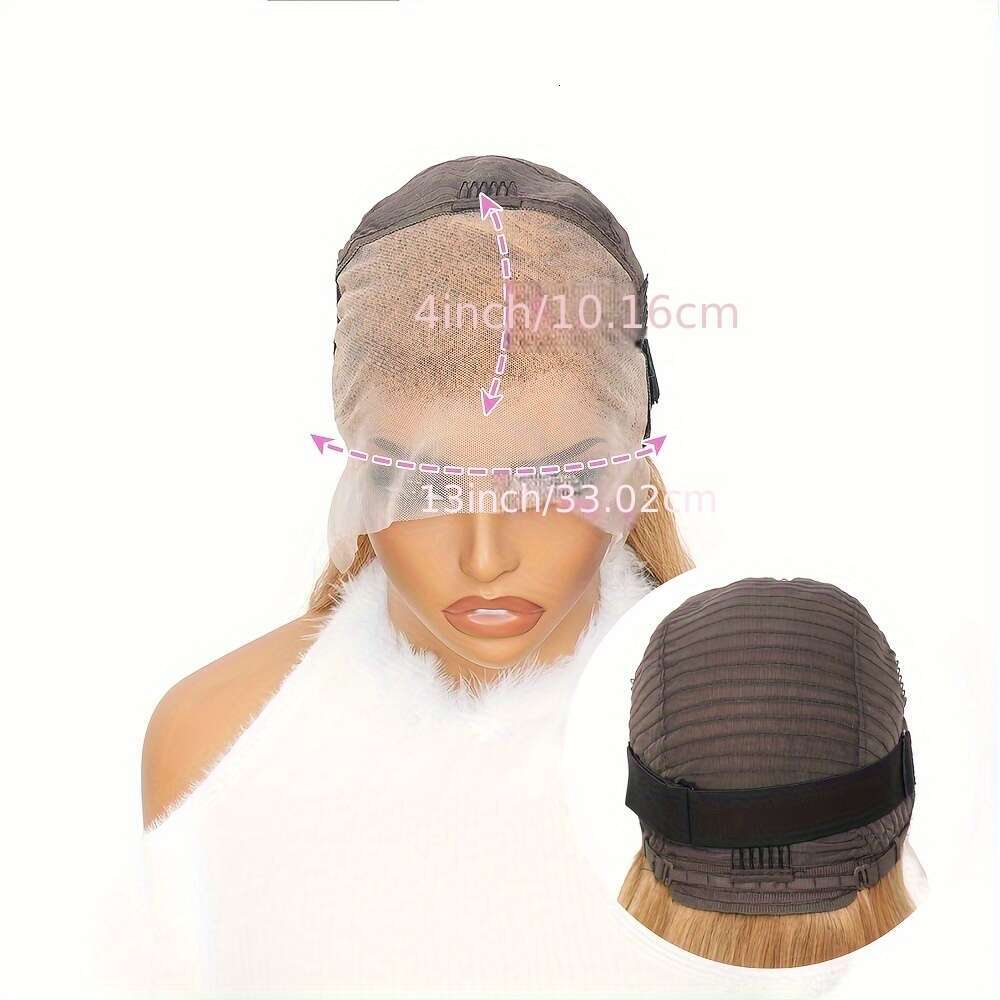 Straight Front #27 Wig HD Transparent Lace Frontal For Women Natural Hairline 180% Density Honey Blonde Human Hair Wigs