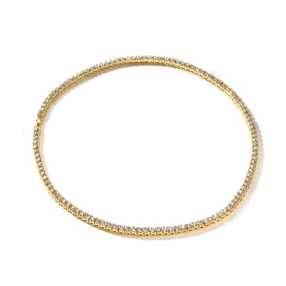 New Fashion 3mm 4mm Sier Gold Plated Dia Tennis Chain for Women Men