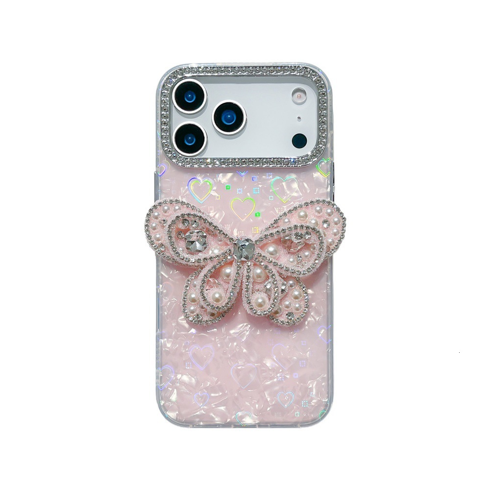 3D Butterfly Pattern Phone Case Compatible with iPhone 17/16 Cartoon Shockproof Anti-scratch Protective Case iPhone 15/14 Pro Niche