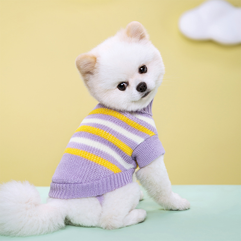 Free shipping Pet Supplies Dog Coats Jackets Pet autumn winter warm colored sweater with elastic collar knitted woolen clothes for dogs cats