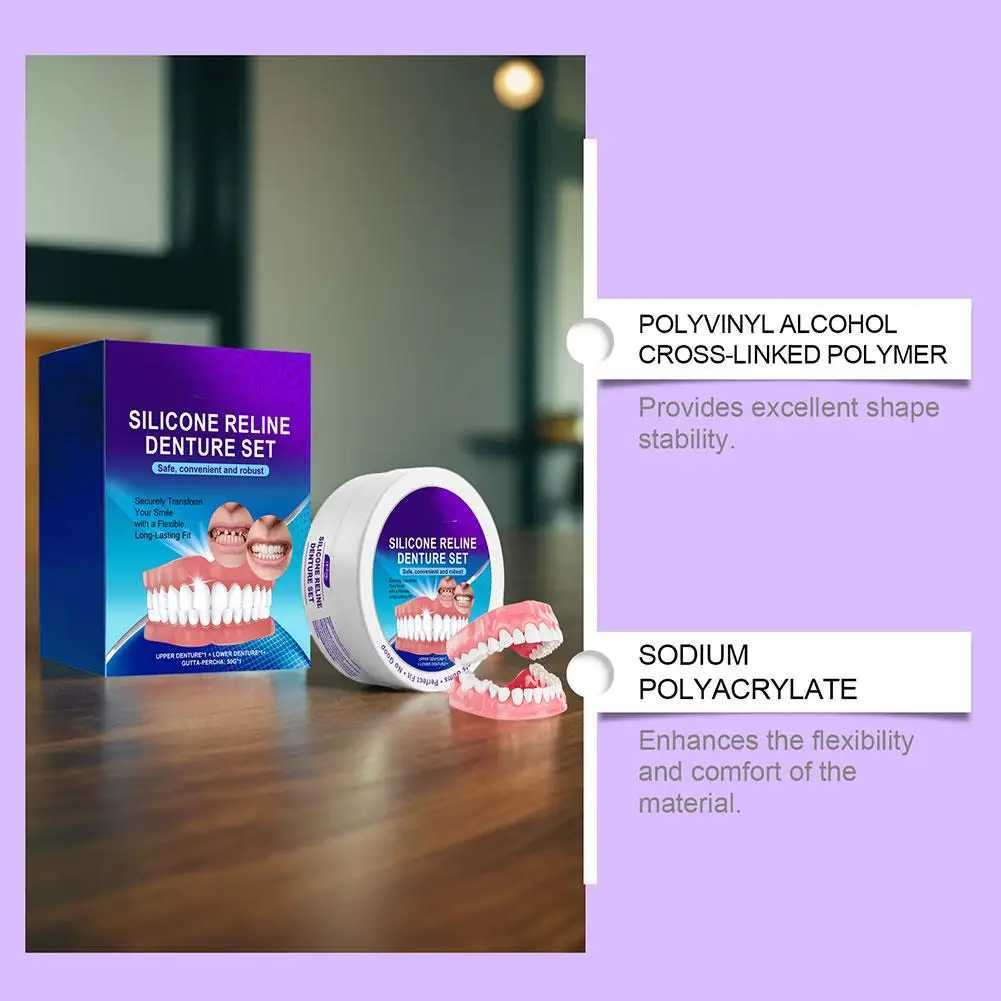 Adjustable teeth whitening teeth set temporary smile dentures detachable upper and lower dentures veneer dentures set M250410