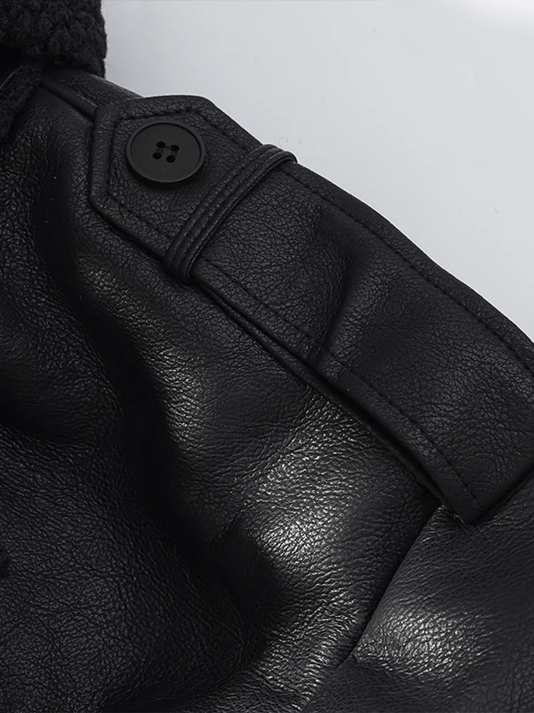 European style womens fashion versatile temperament simple lapel long sleeve with belt fur coat 251110