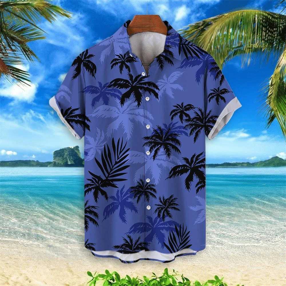 2024 Summer Animal Crane Mens Hawaiian Shirt 3D Plant Shirt Mens Flower Printed Plus Size Hawaiian Shirt Beach Flower Shirt 5XL X250410
