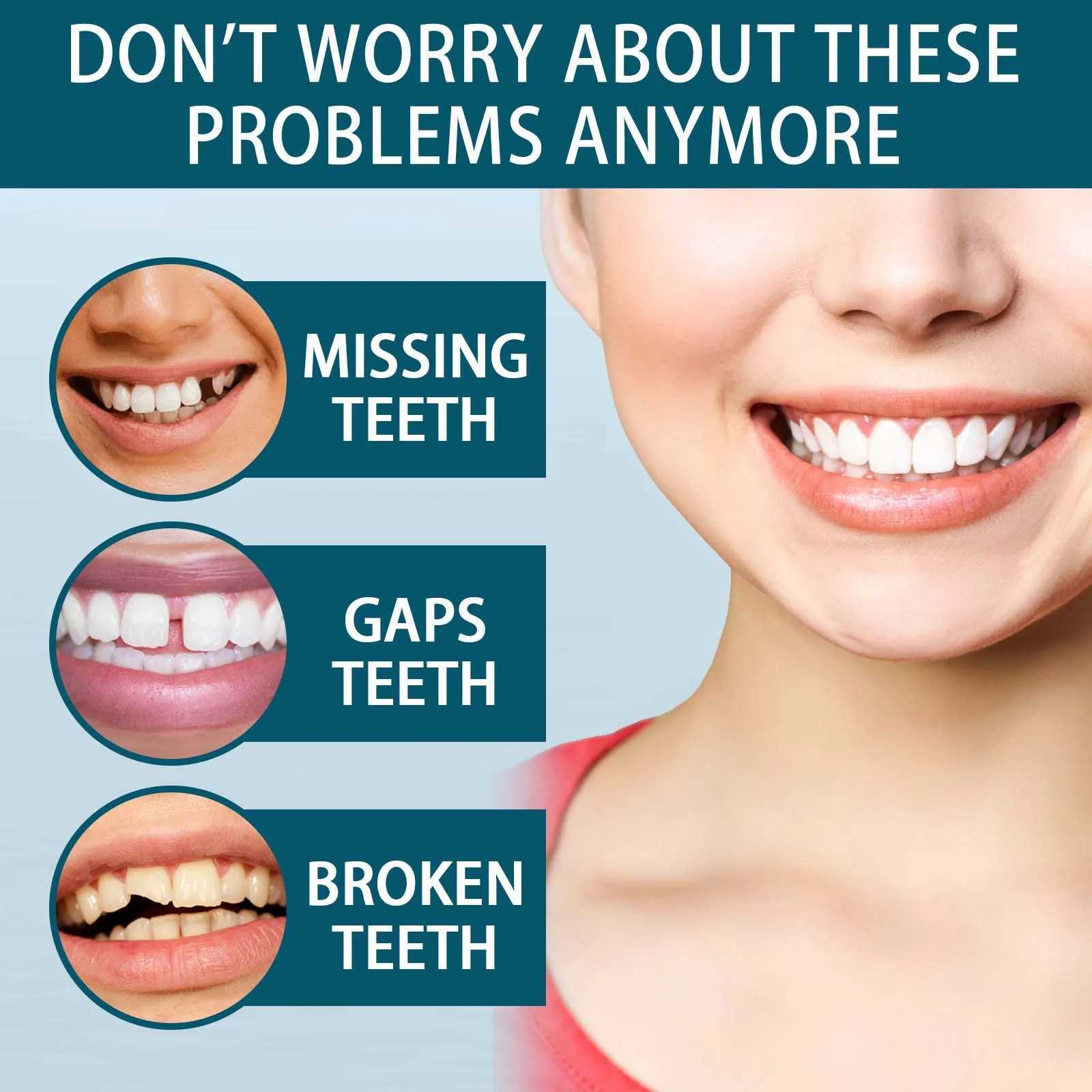 New Arrival Adjustable teeth set instant smile veneer teeth whitening natural portable bracket decorative gap between teeth Z250409