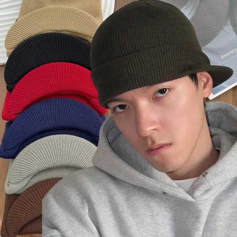 Unisex Warm Knitted Hats 2025 Fashion Thicken Fur Lined Soft Beanie Cap with Brim Thick Winter Knitted Hat for Men WomenXJ251110