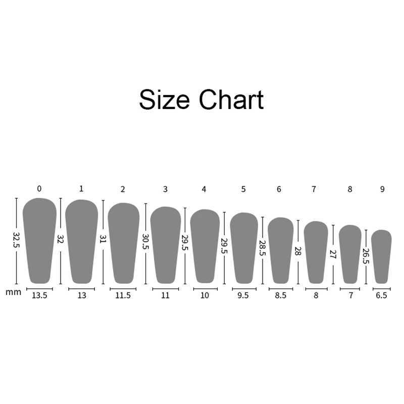 Pinpai 24 piece mirror effect long coffin pressing fake nail set with adhesive full cover artificial fake nail art tip set W250410