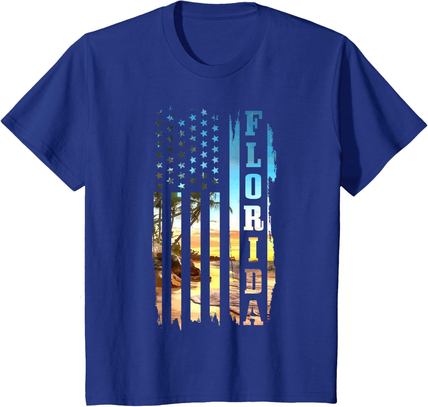 T shirt for Mens Florida American Flag Pride Beach Surfer Patriotic Gift Graphic Tee Casual Tops Clothes Short sleeve