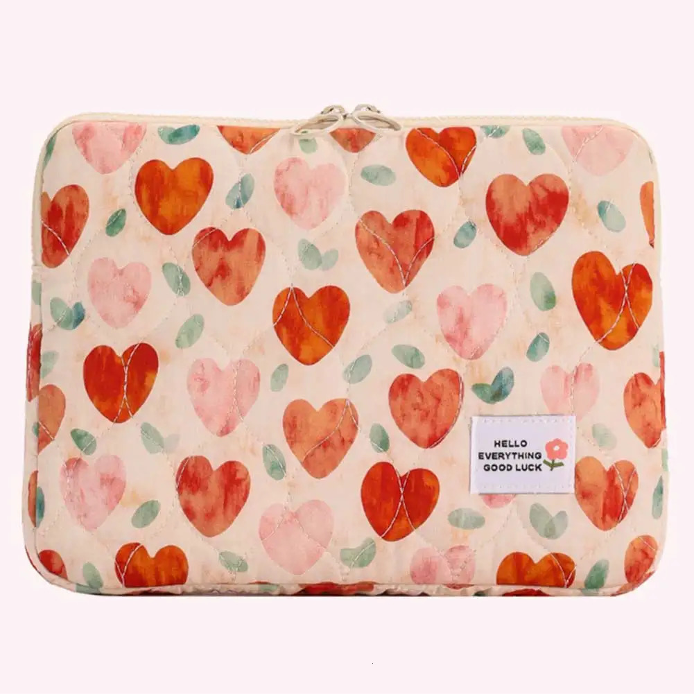 Computer bag zipper cover with soft padding cute flower notebook bag suitable for laptops 13 to 15 inches250403