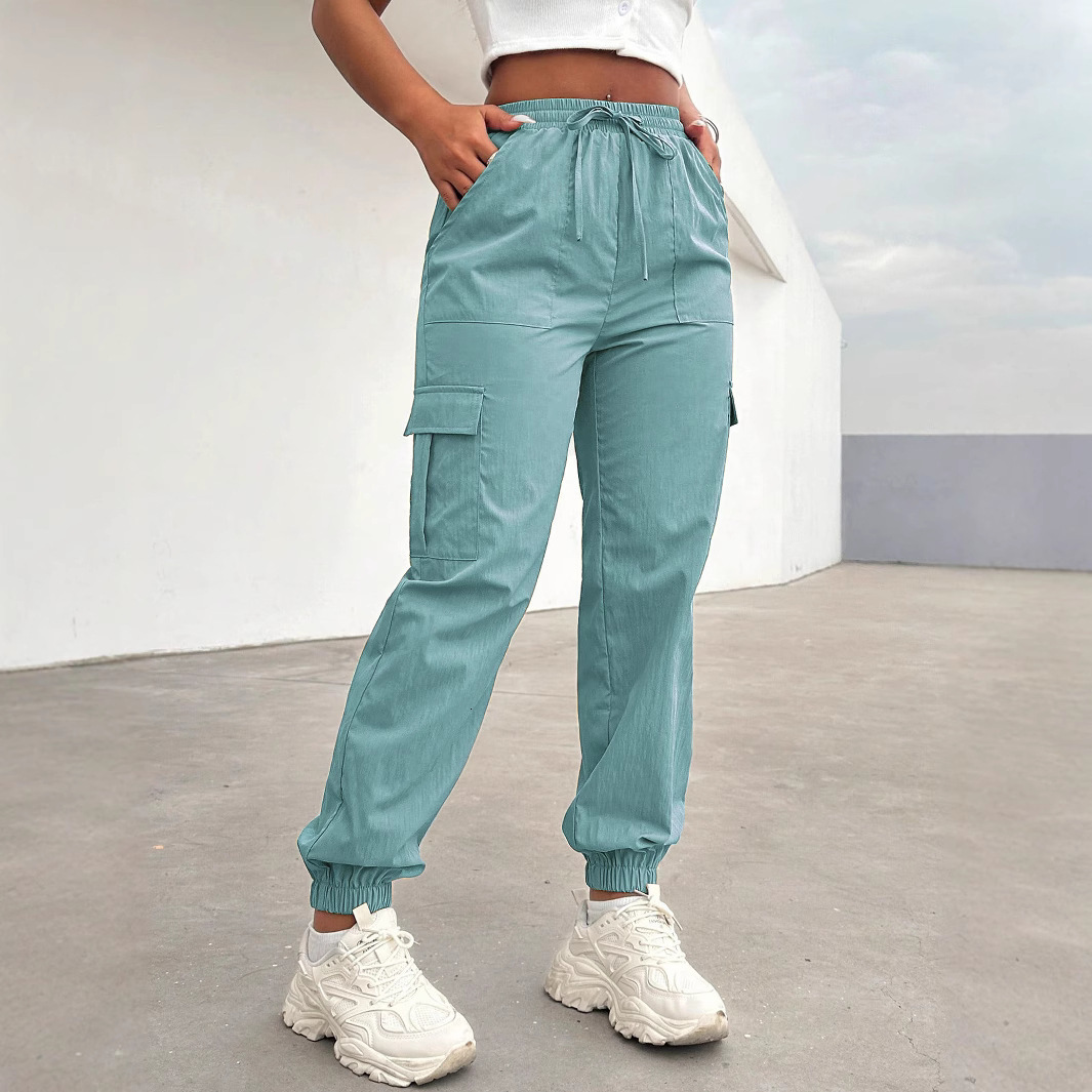 Trousers Casual Flat Waist Pocket Womens Fashion Product Pants Y2K Street Clothing Summer Foundation Z260314