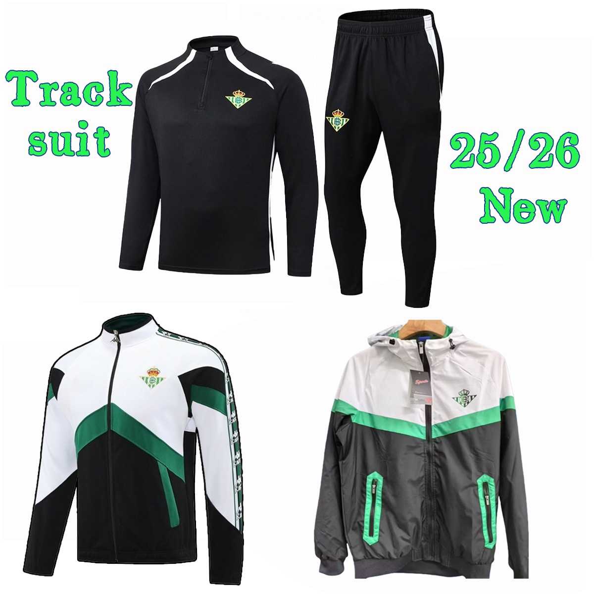 2025 2026 real betis tracksuit long ANTONY 25 26 training shirt long sleeve suit kit uniform chandal adult sweatshirt Sweater long sleeved betis men