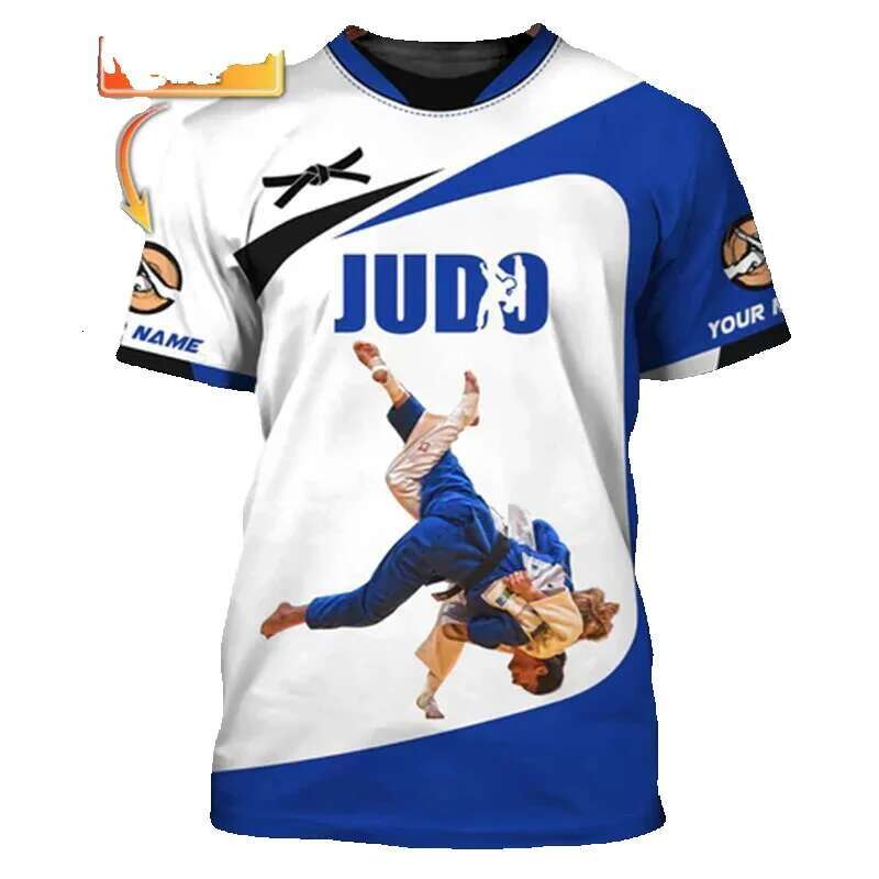 Judo fans 3D print fun for men, Fiers Train loose round neck Japanese T-shirt, Jujutsu fashion trend T-shirt customization