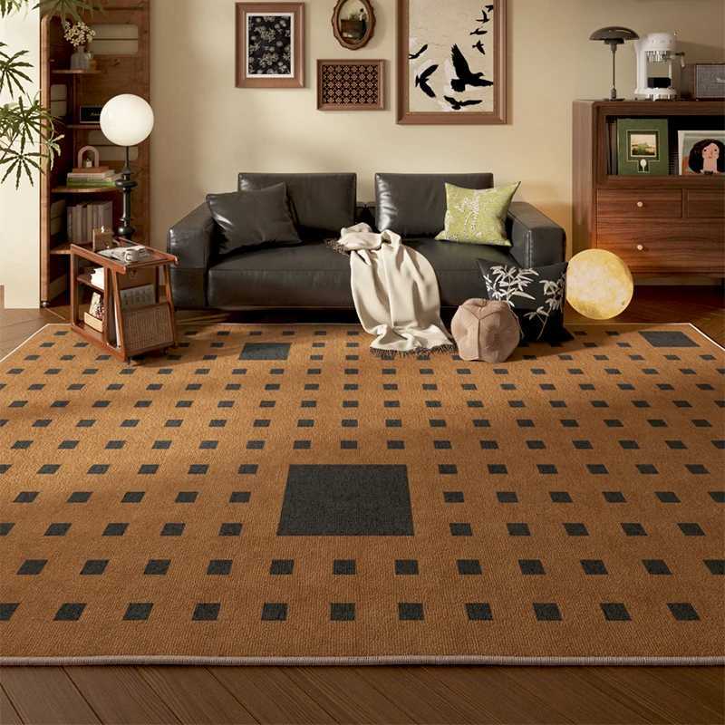 Large Area Rugs for Bedroom French Retro Style Living Room Decoration Carpet Washable Study Floor Mat Anti-slip Bedside Soft Rug Y251110