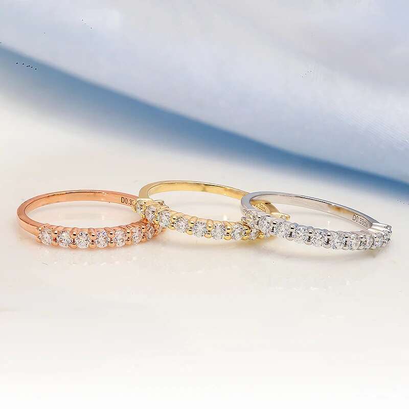 14k Yellow Gold DEF Color VS Round Cut Lab Grown Diamond Engagement Wedding Band Ring CVD HPHT Jewelry for Women