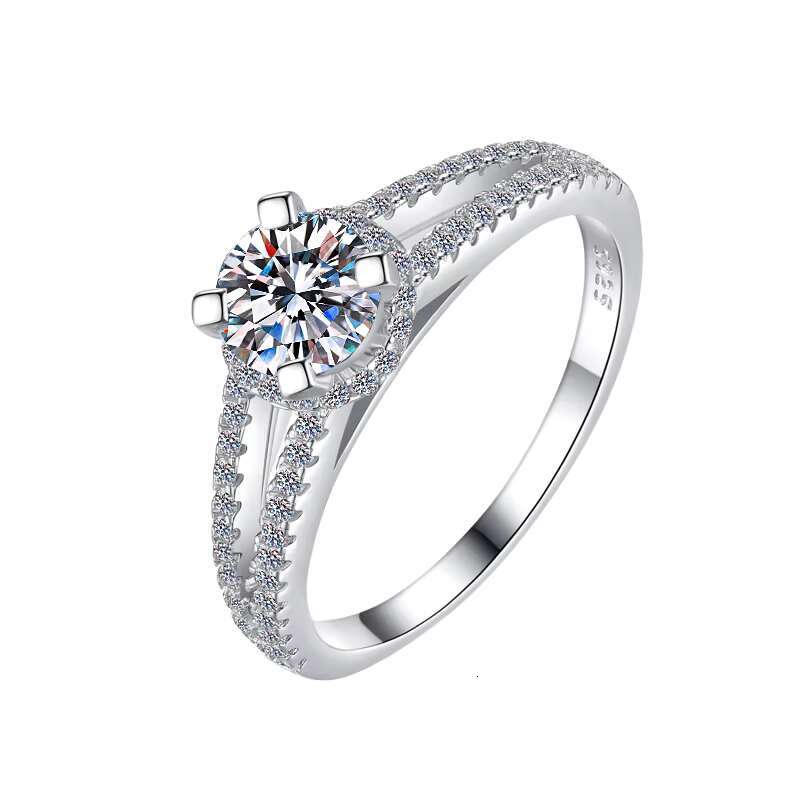 Fine Jewel Husky Factory Prices Wholesale Jewelry Fashion 0.8ct Moissanite Ring 925 Silver Wedding Gift Wedding Engagement