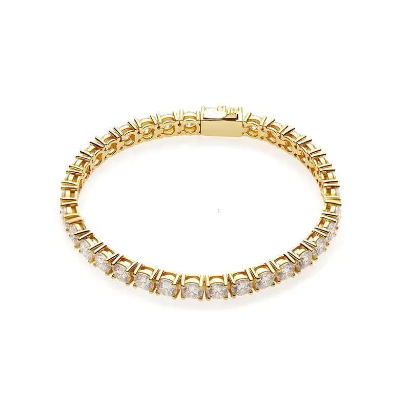 Fashion Jewelry Moissanite Cuban Link Bracelet Chain 5mm S925 Silver Iced Out Diamond Women Tennis Bracelet