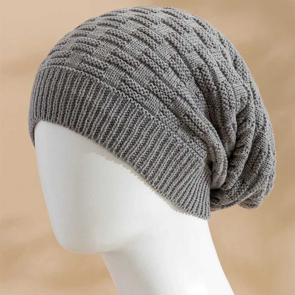 Unisex Slouchy Winter Hat Long Size Knitted Hat Casual Beanies For Men Women Solid Bonnet CapXJ251110