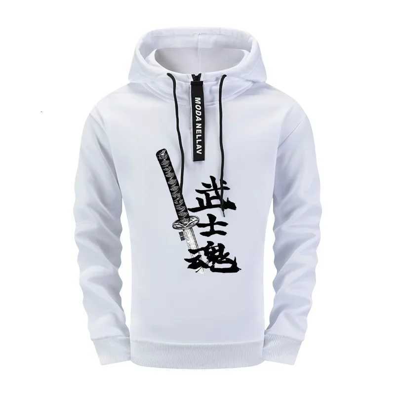 2025 New Mens Half Zip Tracksuit Urban Streetwear Set Hoodie with Sweatpants Autumn Winter Casual Sportswear Japan Bushido Print W251110