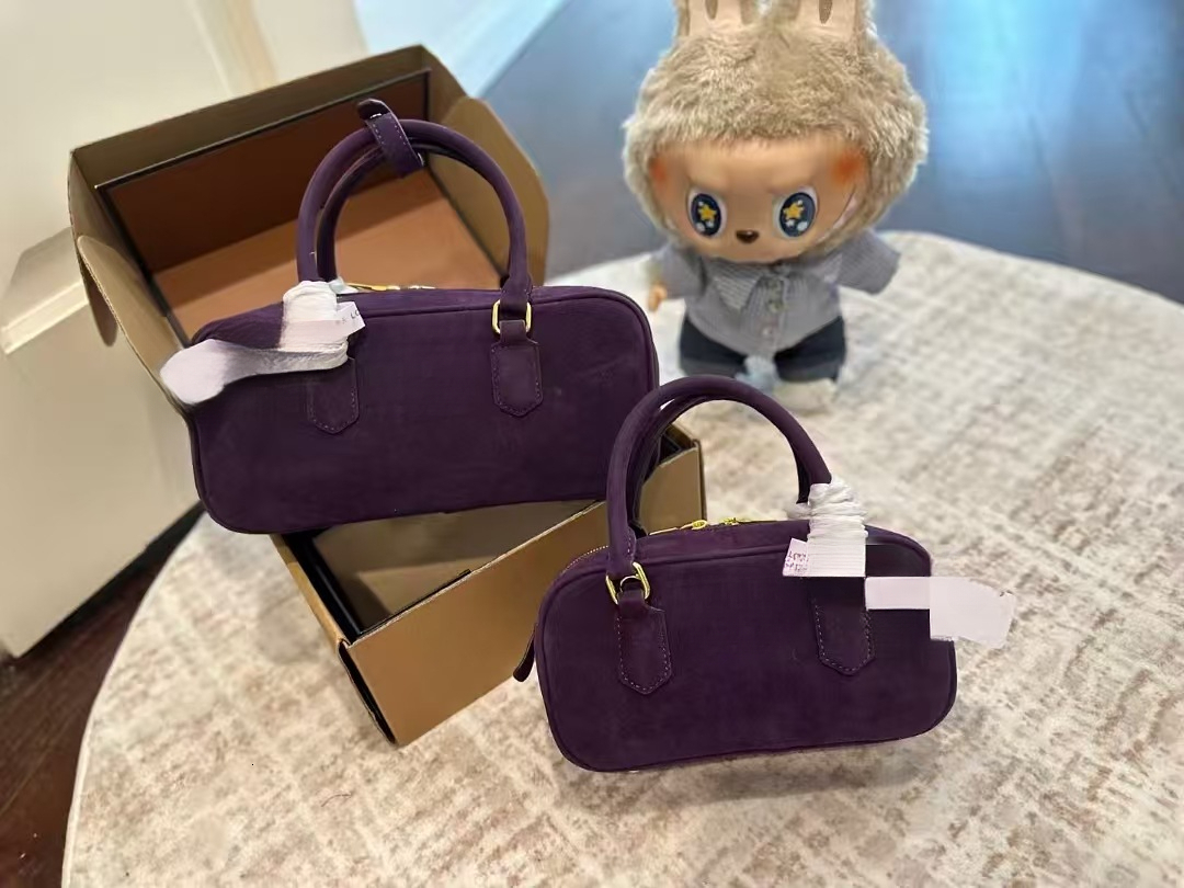 Winter new fashion designer bag multifunctional suede bowling bag light luxury handbag women's shoulder crossbody bag handbag