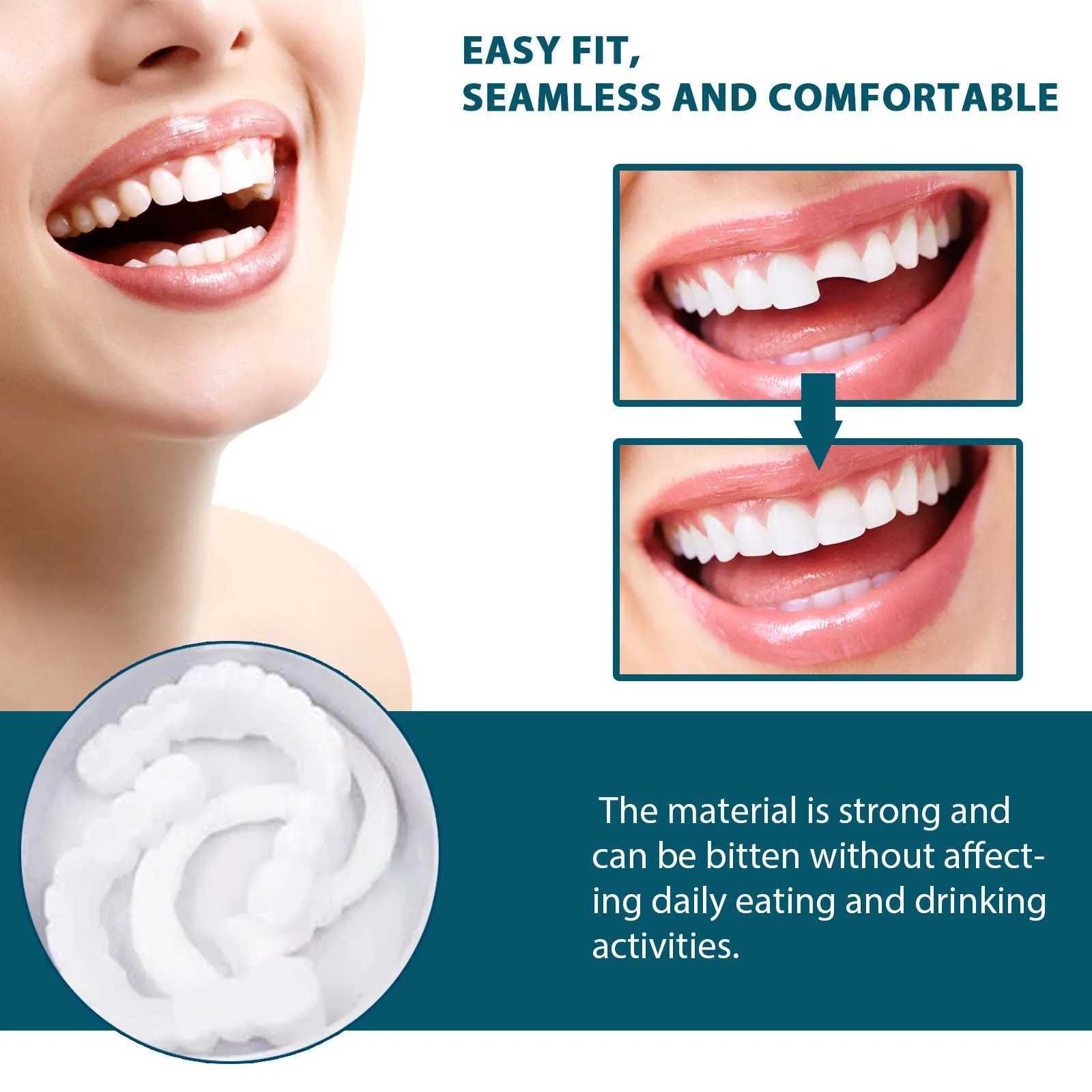 Eelhoe 1 pair adjustable teeth set whitening teeth temporary smile oral hygiene care teeth veneer false teeth set M250410