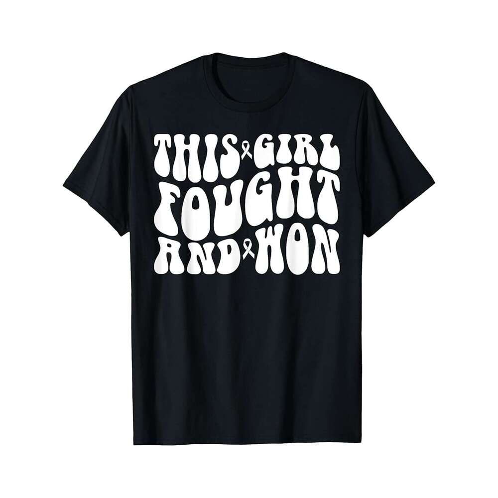 Designer T shirt This Girl Fought And Won Cancer Survivor Funny Graphic - 220g T shits