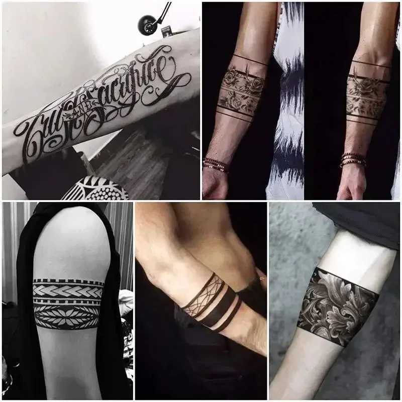 9 pieces of arm ring tattoo stickers waterproof temporary arm tattoos W250410