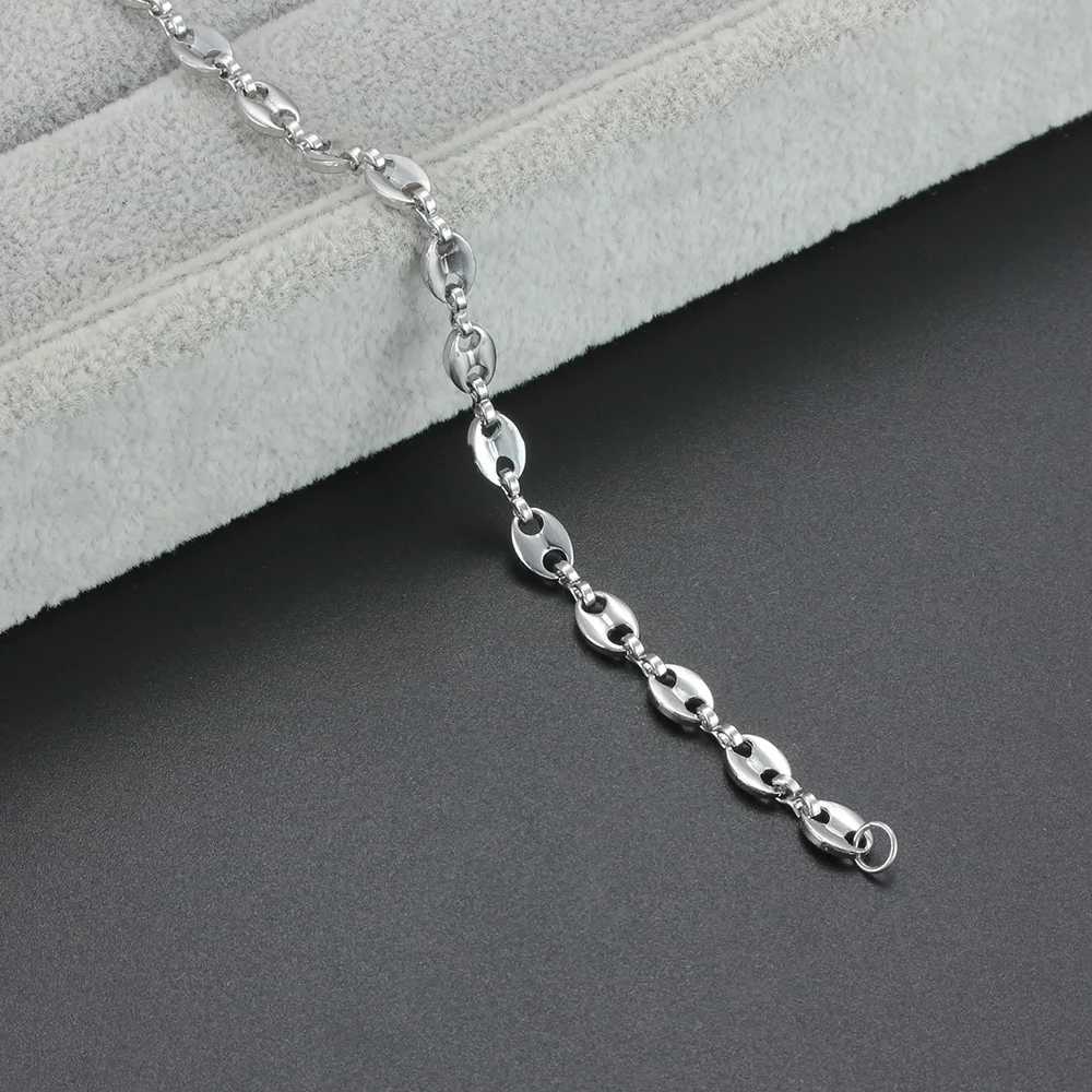 316L Stainless Steel Coffee Bean Link Chain Bracelet For Men Women Hiphop Hand Unisex Statement Jewelry Gift 6-9 InchT251110