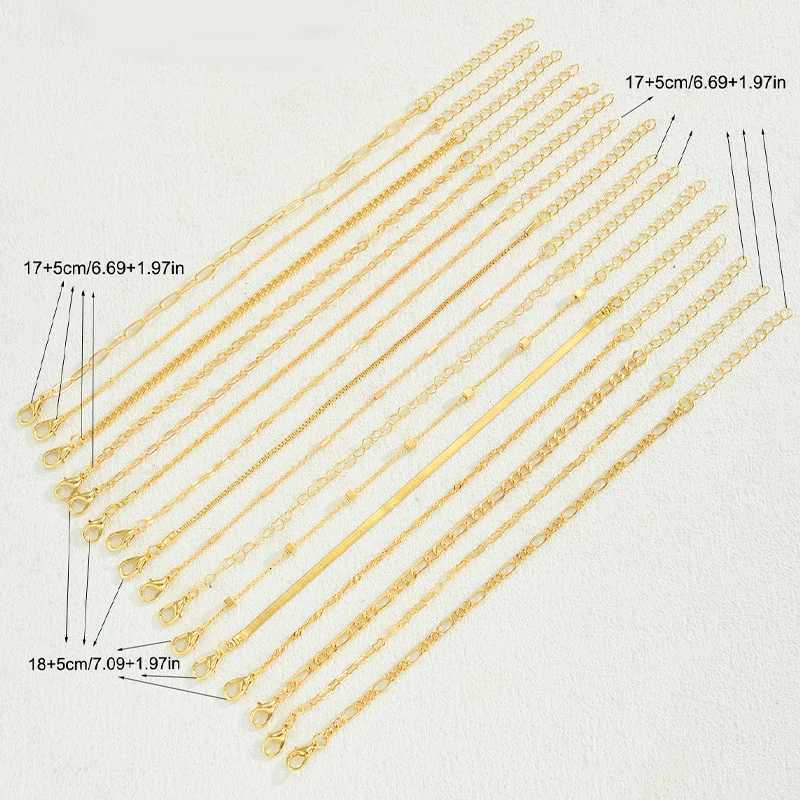 16pcs Fashion Boho Twist Chain Bracelet Set for Women Punk Gold Silver Color Adjustable Cuban Link Bracelets Daily Jewelry GiftsT251110