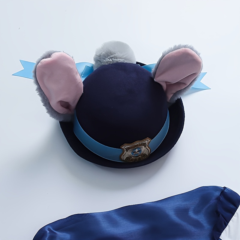 Licensed Disney Judy Bowler Zootopia Rabbit Police Adult Hair Accessories Headwear Sun Decorative Hat