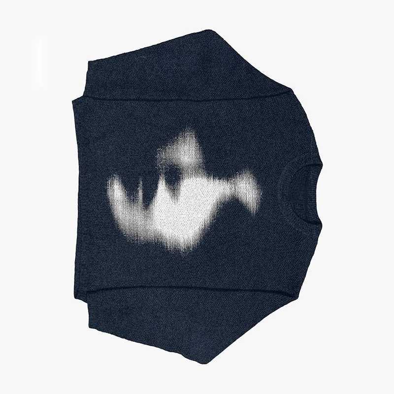 Fashion personality fashion loose pullover sweater y2k people fuzzy pattern printed casual round neck coat autumn and winter models Y251110