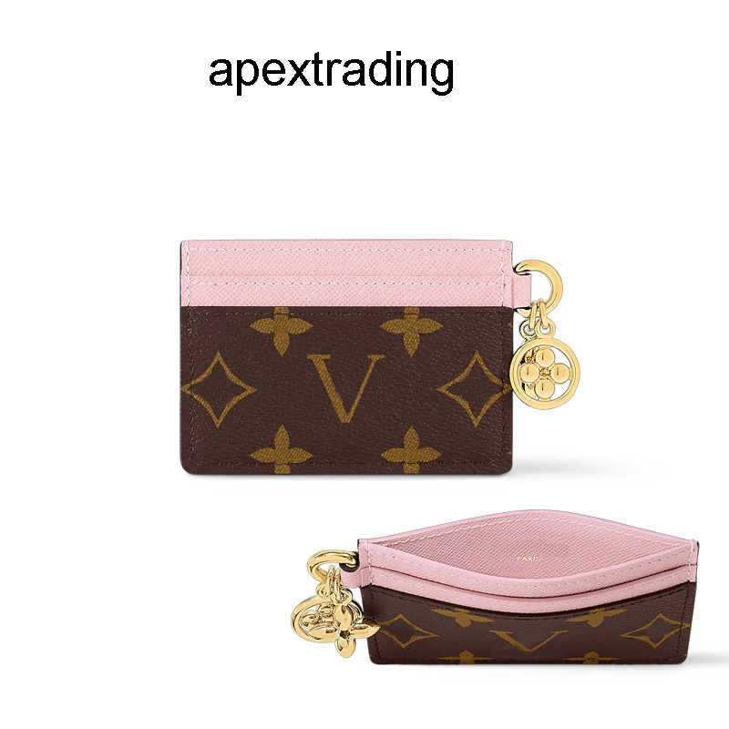 designer keychain Credit Card Holders Mini Wallets High Quality For Mens Womens Leather Flower Classics Pure C louiselies''vuttonliness viutonlies vittonlies 2PV3