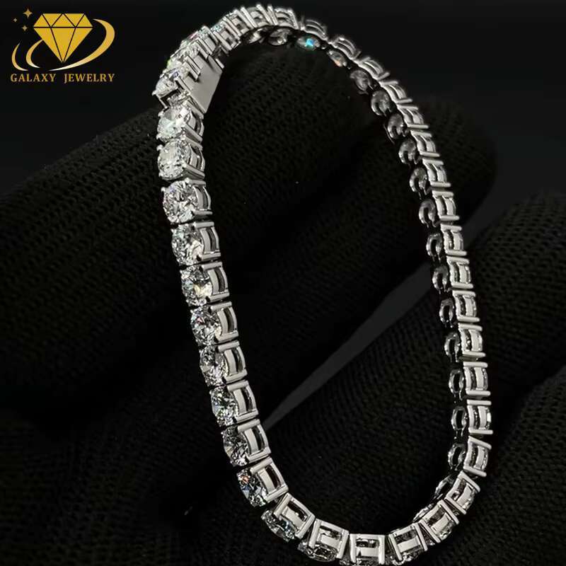 Classic Jewelry IGI Certified 925 Sterling Silver Bling 8MM White Vvs Iced Out Moissanite Tennis Bracelet Necklace