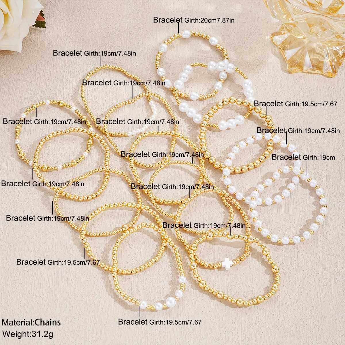 16/13 Bohemian style girl bead bracelet set multi-element bracelet set daily vacation wear graduation season gift givingT251110