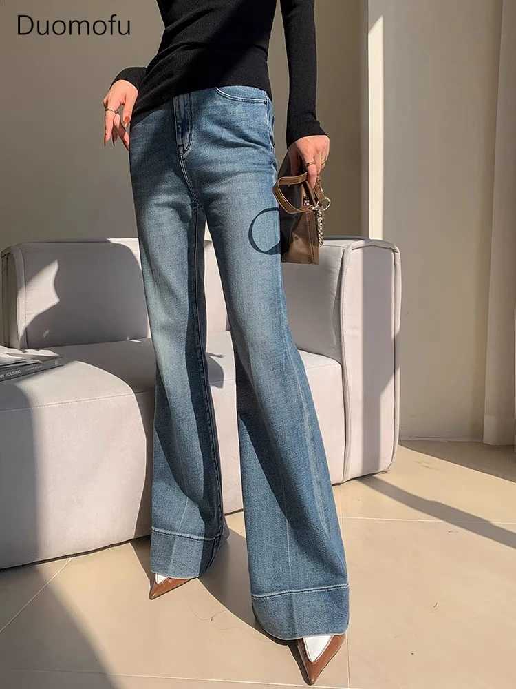 Duomofu Vintage Chic Washed Loose Simple Female Jeans Autumn Classic High Waist Slim Fulllength Fashion Casual S-XL Women Jeans C251110