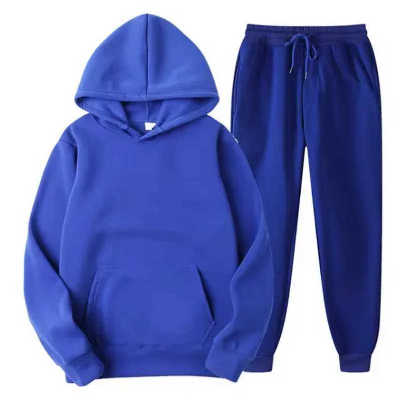 Mens autumn/winter mens sports suit 2-piece set casual and fashionable hooded sweatshirtdrawstring pants W251110