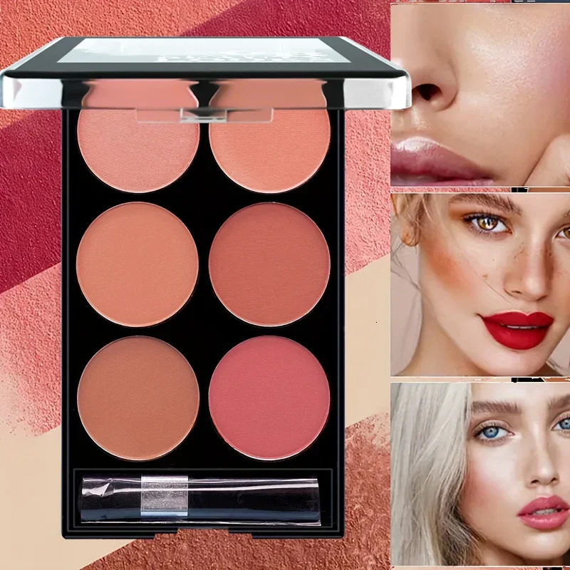 6color powder blusher and contour integrated palette pearl matte makeup 250325