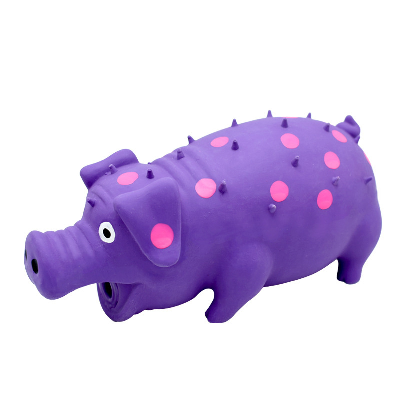 Natural Latex Polka Dot Squeaky Pig Dog Toy For Small Medium Large Dogs Indoor And Outdoor