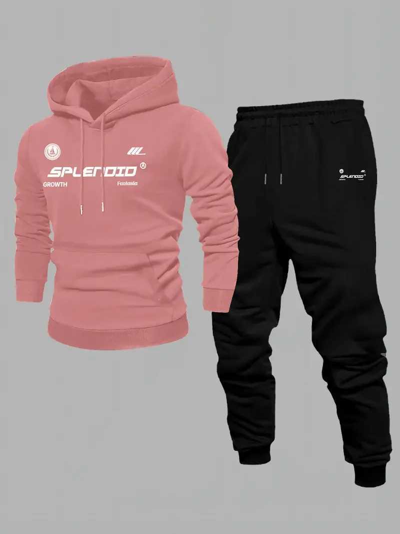 Mens Velvet Thickened Sports Set New York Letter Printed Spring and Autumn Hoodie Set Long Sleeve Casual Comfortable Pocket Hoo W251110