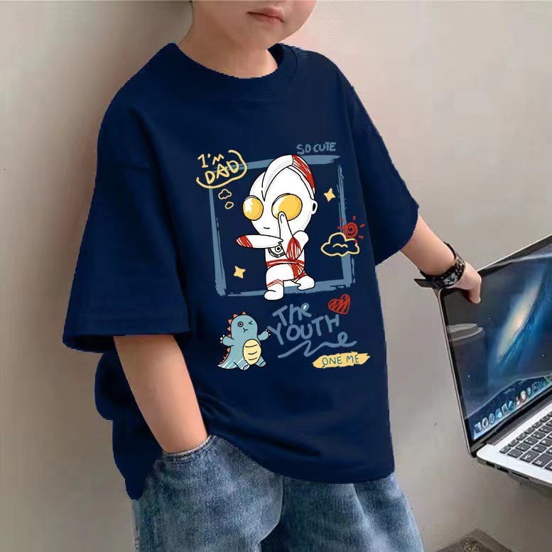 Ddmyshoesvip Pure Cotton Boys Short T Shirt Clothing New Style Handsome Top Half Sleeved Mid Size Children S Summer Fashion Trend