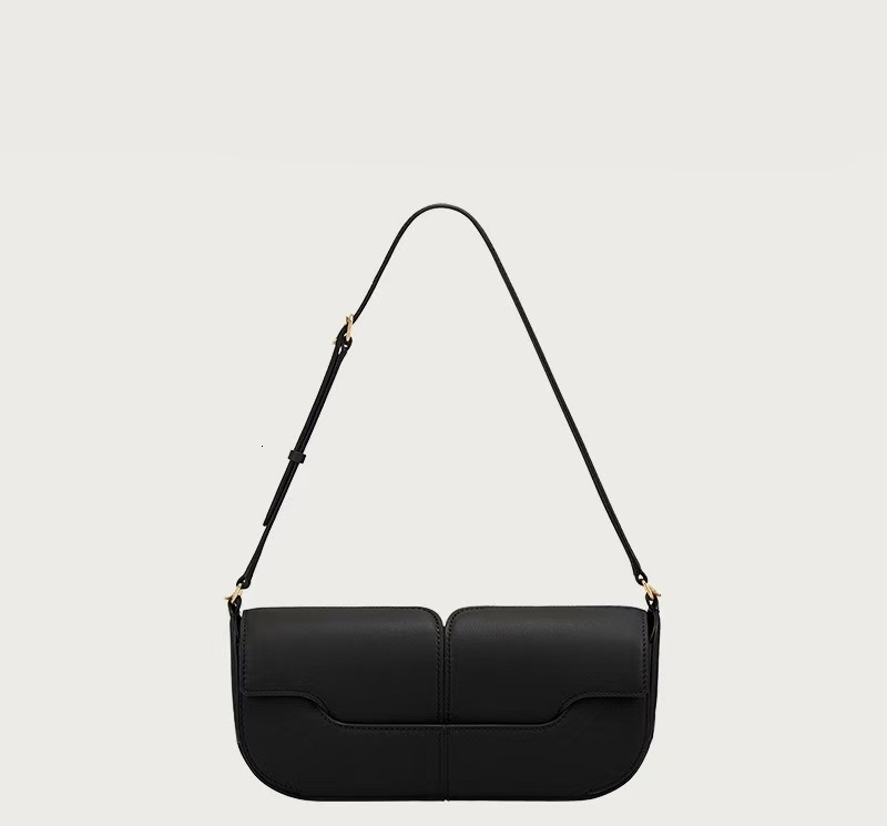 Winter new rectangular handbag genuine leather solid color simple luxury handbag new fashion trend designer bag women's shoulder crossbody bag