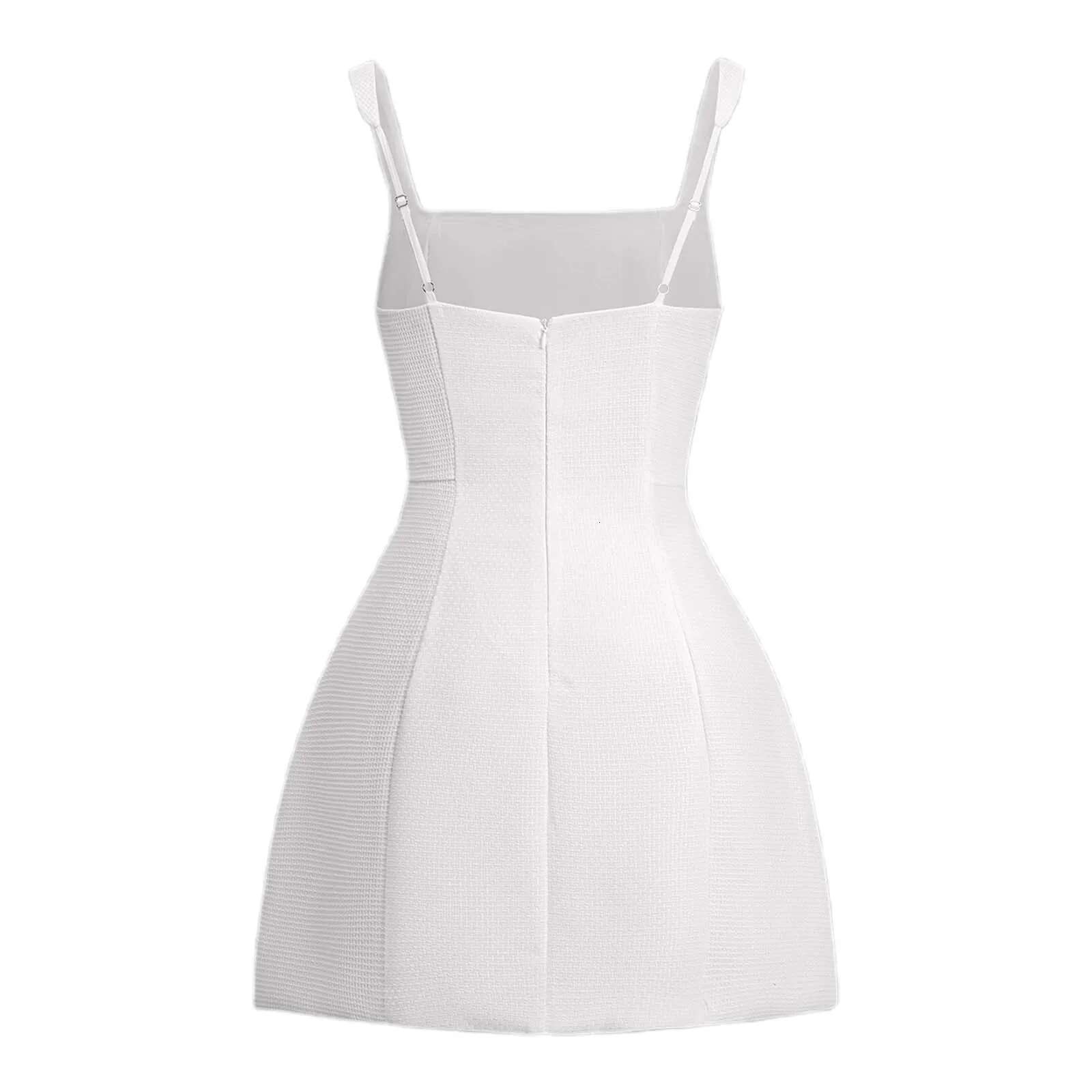Dongdumaoyi White Sg Sleeveless Party Dress Women S Elegant Tweed A E O Neck Patchwork Black Evening Dresses Birthday Female