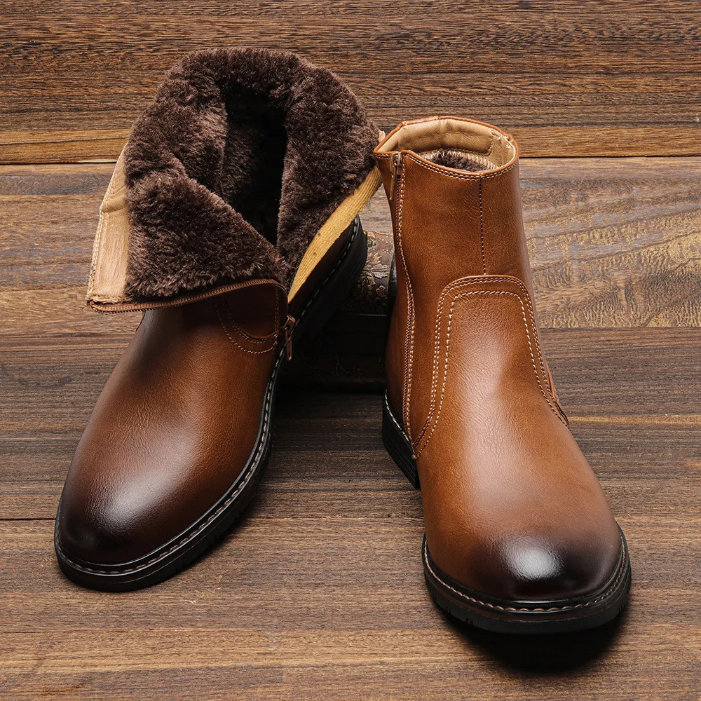 Men Winter Boots Vintage Ankle Warm Mens Winter Shoes 5278 251107