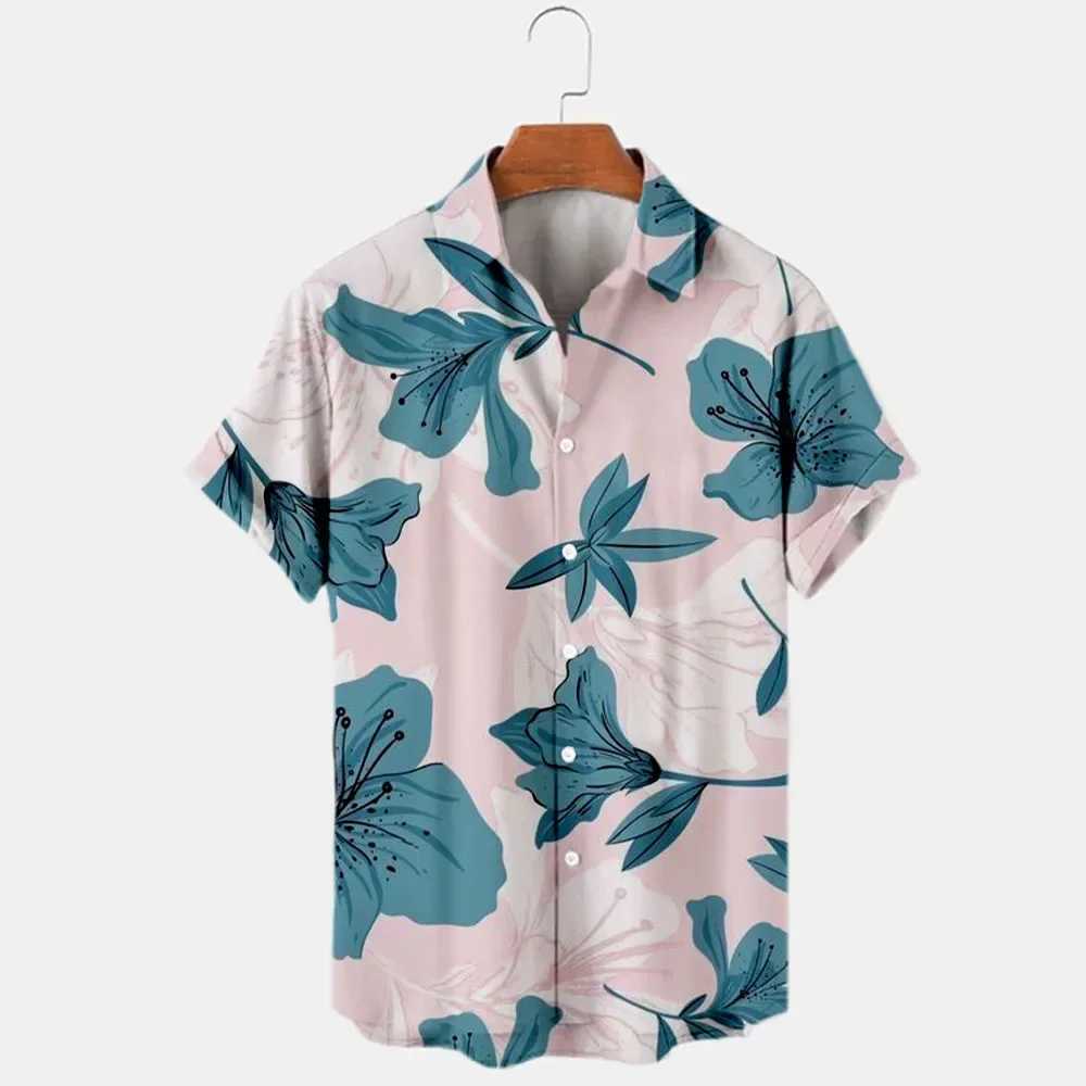 HAWaiian Shirt 3D Printed Flower Temperature Mens Shirt Summer Fashion Street Trend Retro Boutique X250410