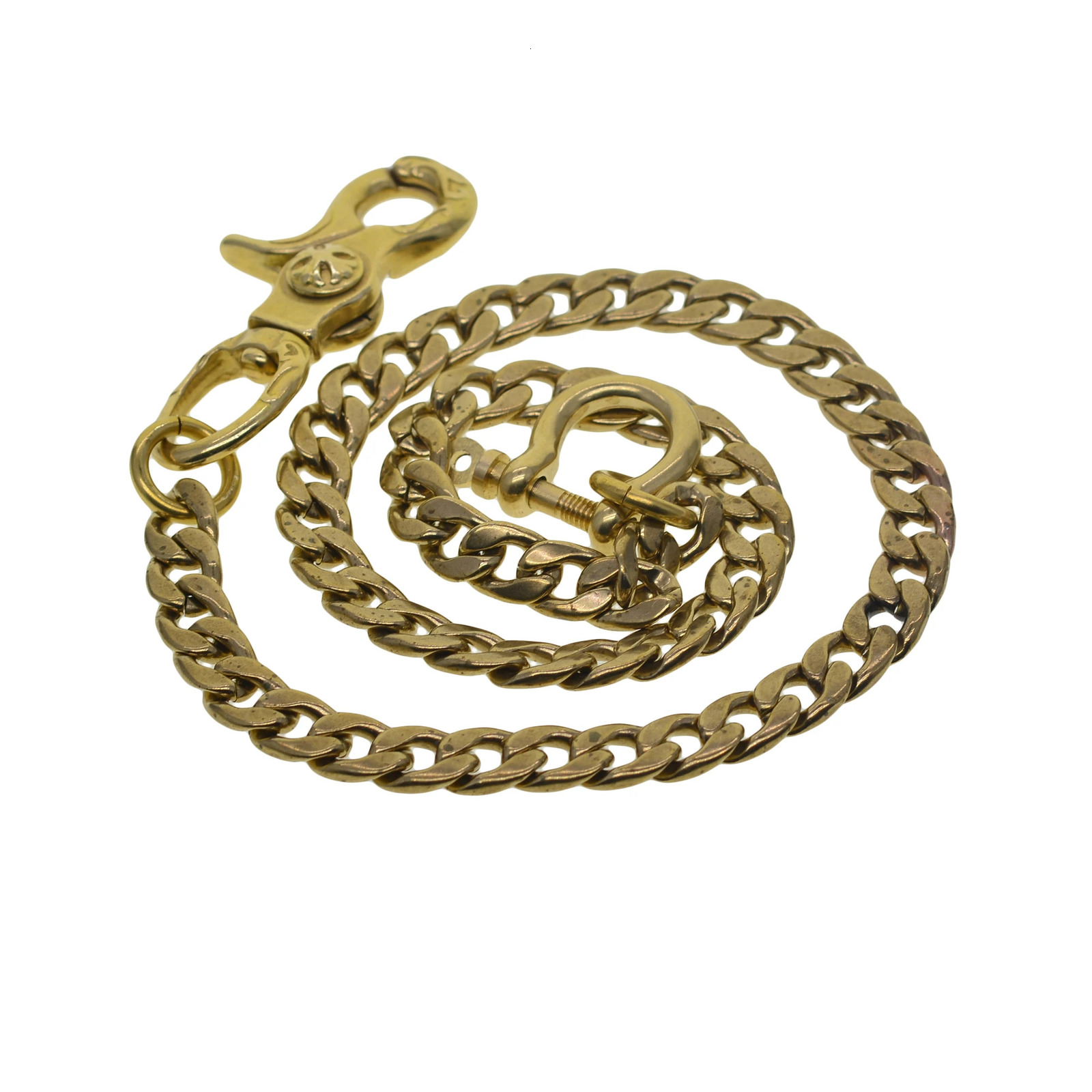 High quality brass wallet jeans runners motor Italian 9mm NK Figaro curl flat Cuban chain link heartshaped lobster hook release buckle 250410