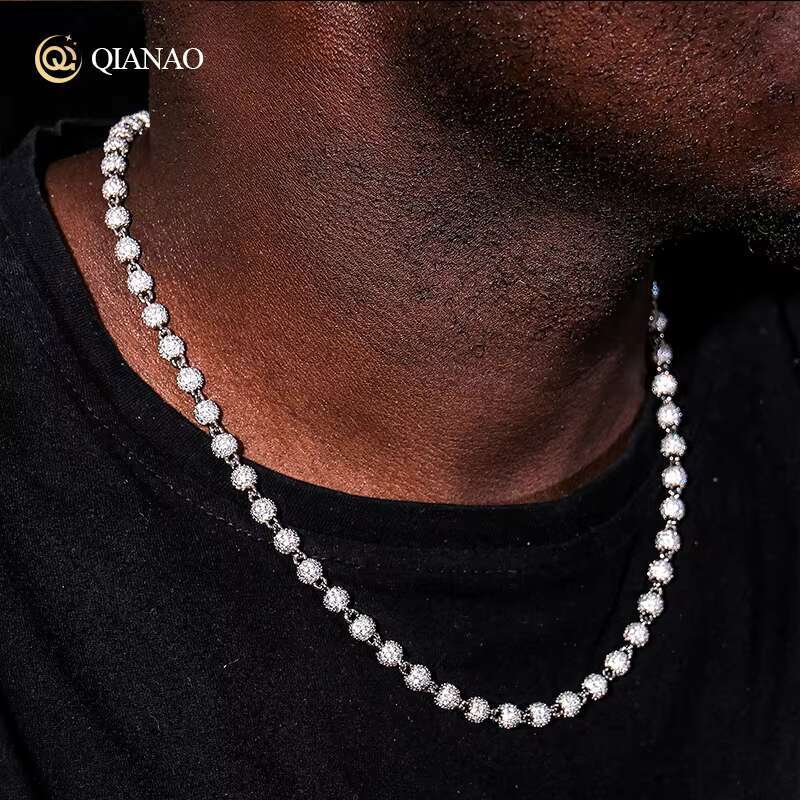Ready to Ship 10mm Cuban Link Chain Moissanite Hip Hop Jewelry 925 Silver Iced Out Cuban Chain Necklace with GRA Certificate