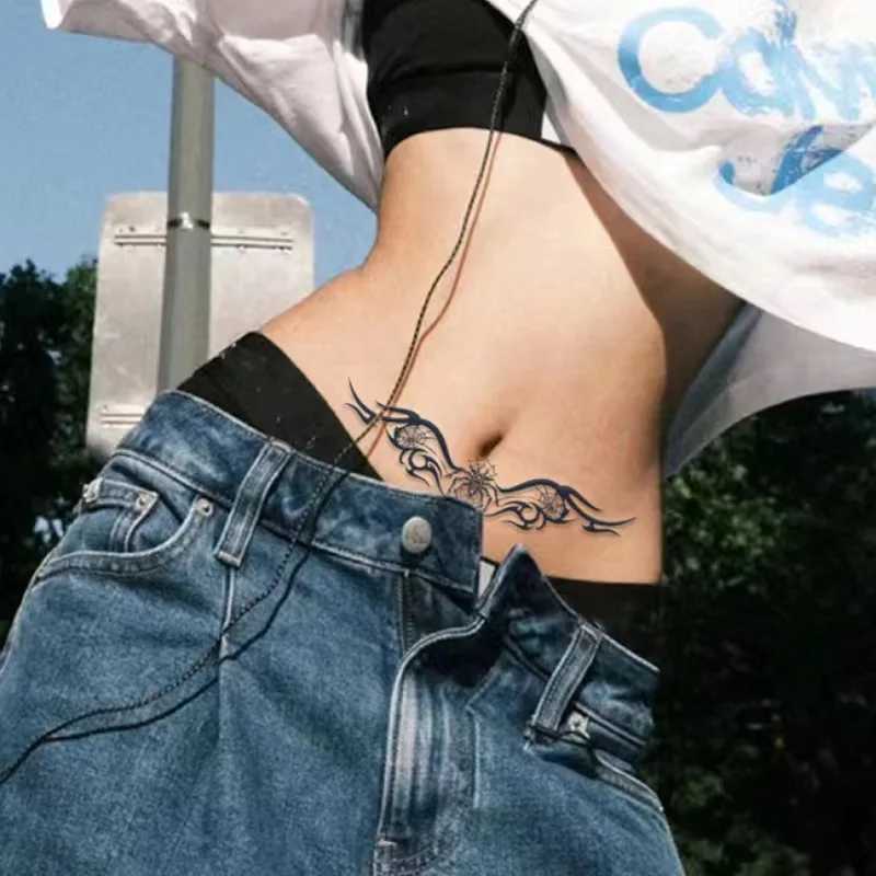 Sexy Banshee Temporary Tattoo Sticker Waterproof Durable Abdominal Waist Chest Scar Fake Tattoo Art Tattoo Temporary Female W250410
