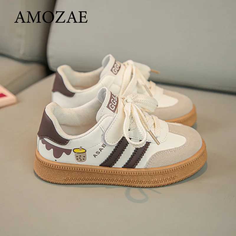 Childrens Skate Shoes Girls White Sneakers 2024 Spring New Fashion Boys Canvas Shoes Kids Sports Shoes Unisex Casual SneakersT251110
