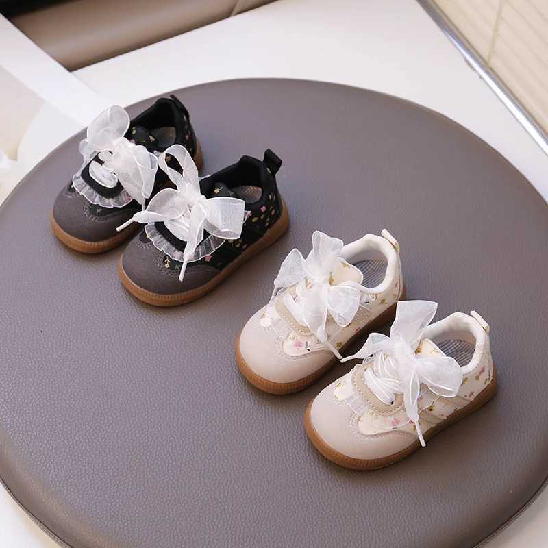 Baby Girls Sports Shoes with Sweet Lace Bows Kids Casual Shoes Princess Style 2025 Autumn New Baby Walking Shoes Size 16-26T251110